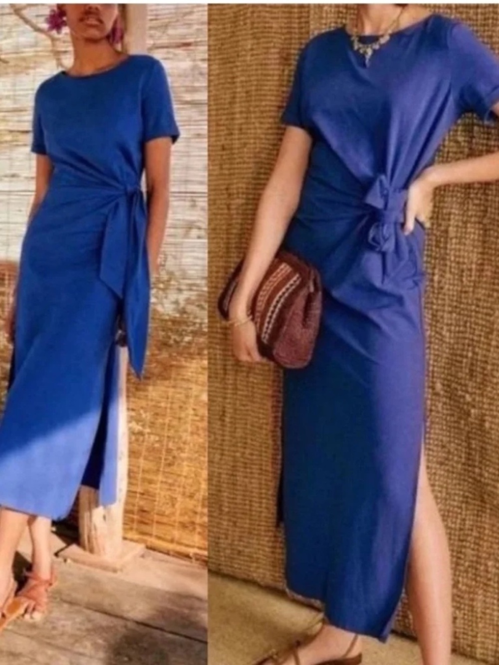 Sezane Pippa Midi Dress In Blue Size S - Picture 4 of 11